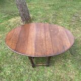 17th century style oval folding oak table