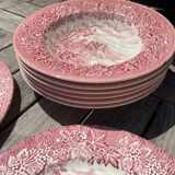 Lot 6 flat plates and 6 hollow English Iron Earth English Ironstone