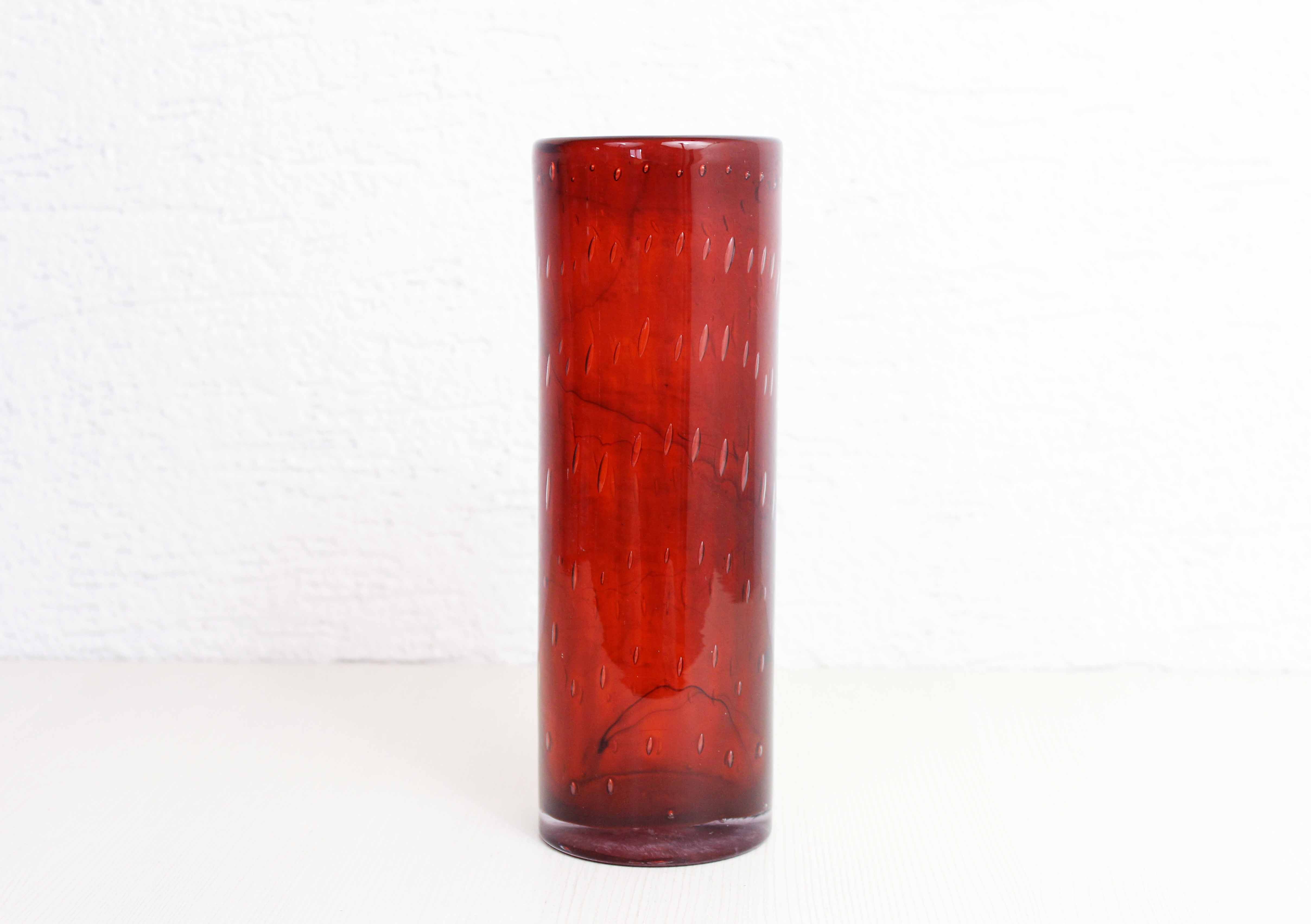Orange vintage glass vase