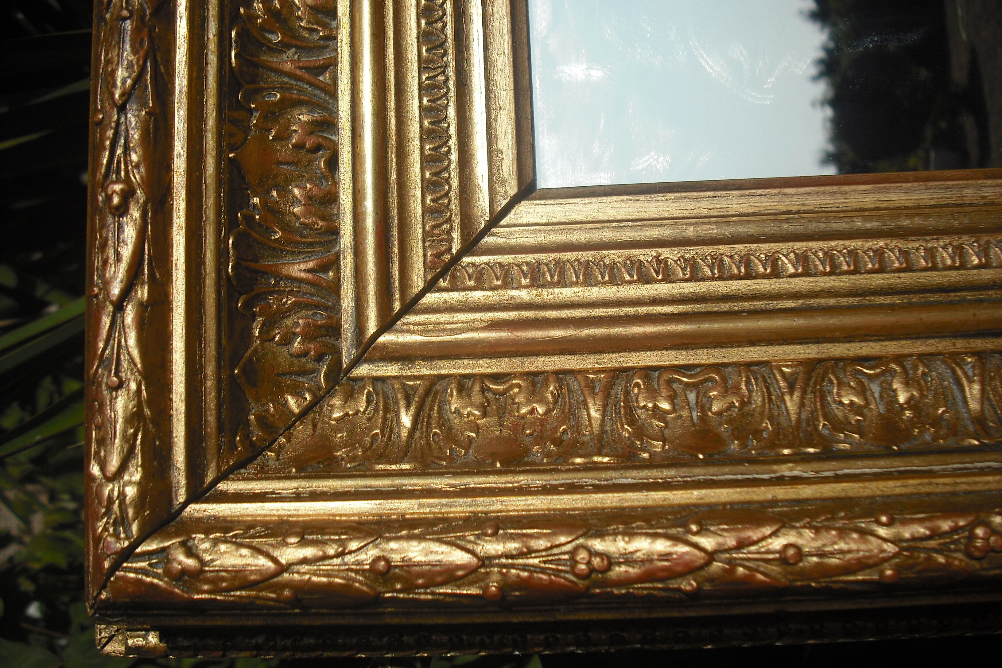 Thick mirror 19th 80x68cm