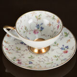 Cup and saucer set in bavaria 1950 porcelain