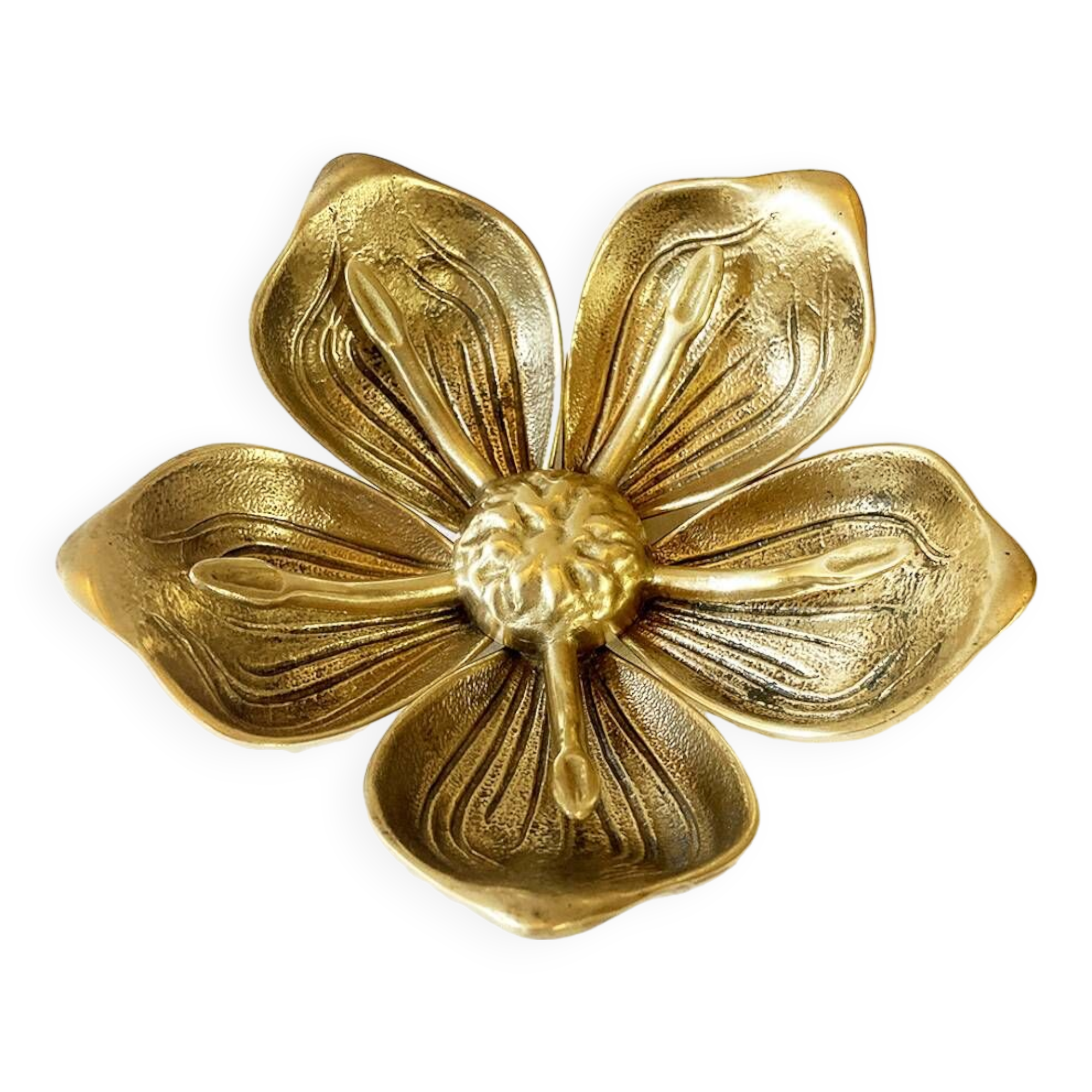 Brass flower ashtray