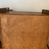 Buffet with 4 sliding doors, vintage wood and Formica