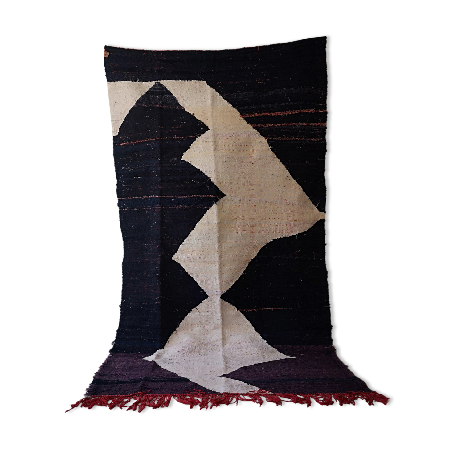 Tapis boucherouite berbère tissé main