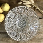 Coupe à fruits en verre ciselé 