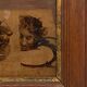 Oil on panel woman 3 faces in profile nineteenth frame wood e. jacob