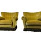 Set de 2 fauteuils vintage verts avec franges