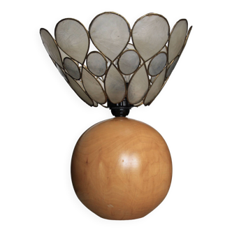 Wood and mother-of-pearl lamp