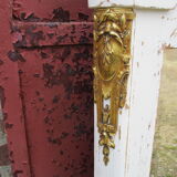 Old mirror white patinated fireplace top