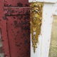Old mirror white patinated fireplace top