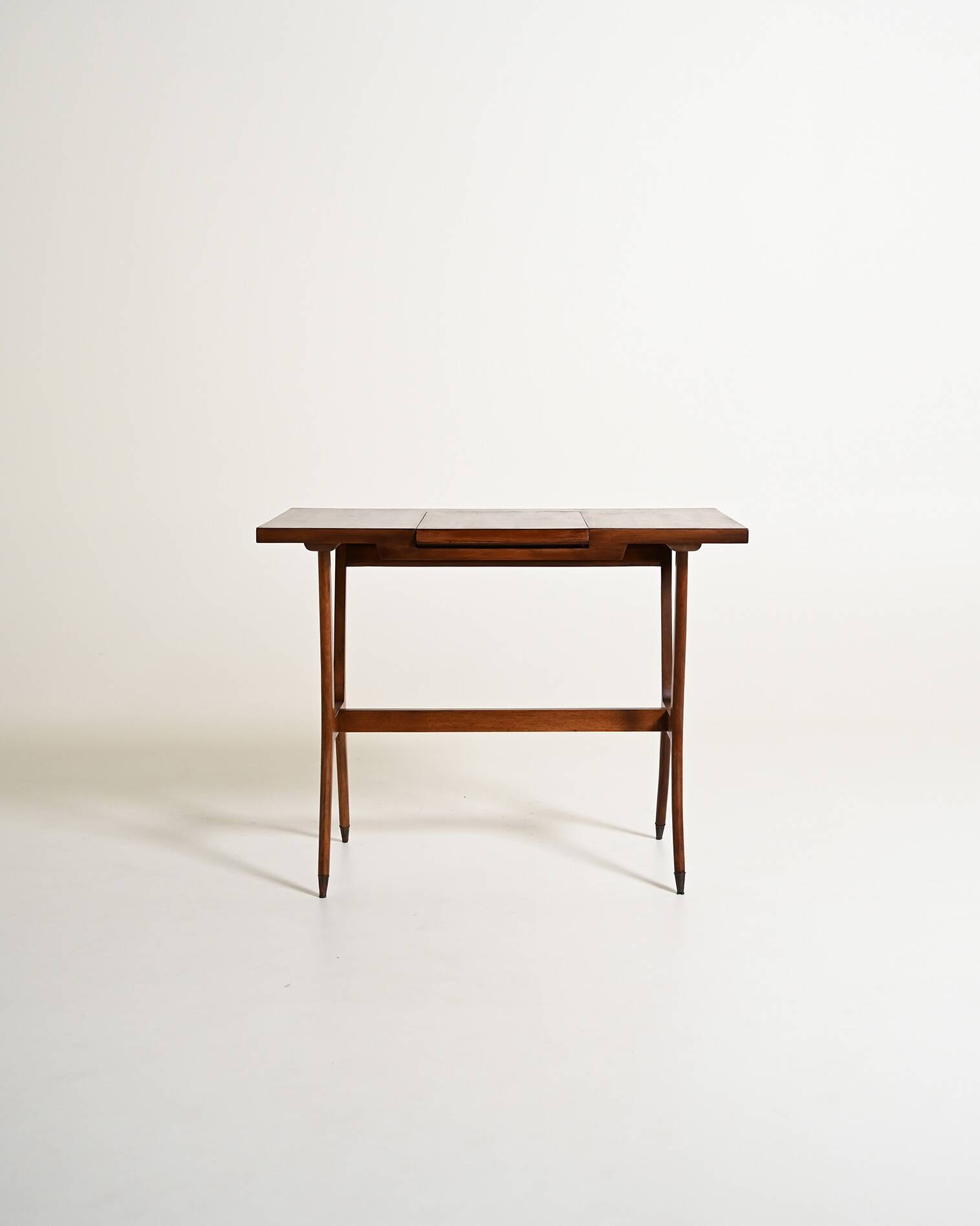 Scandinavian teak vanity table with integrated mirror, 1960s