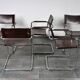 Set of 5 Cantilever MG5 chairs by Matteo Grassi in brown leather