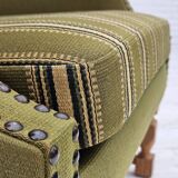 1970s, Danish highback armchair, wool, oak