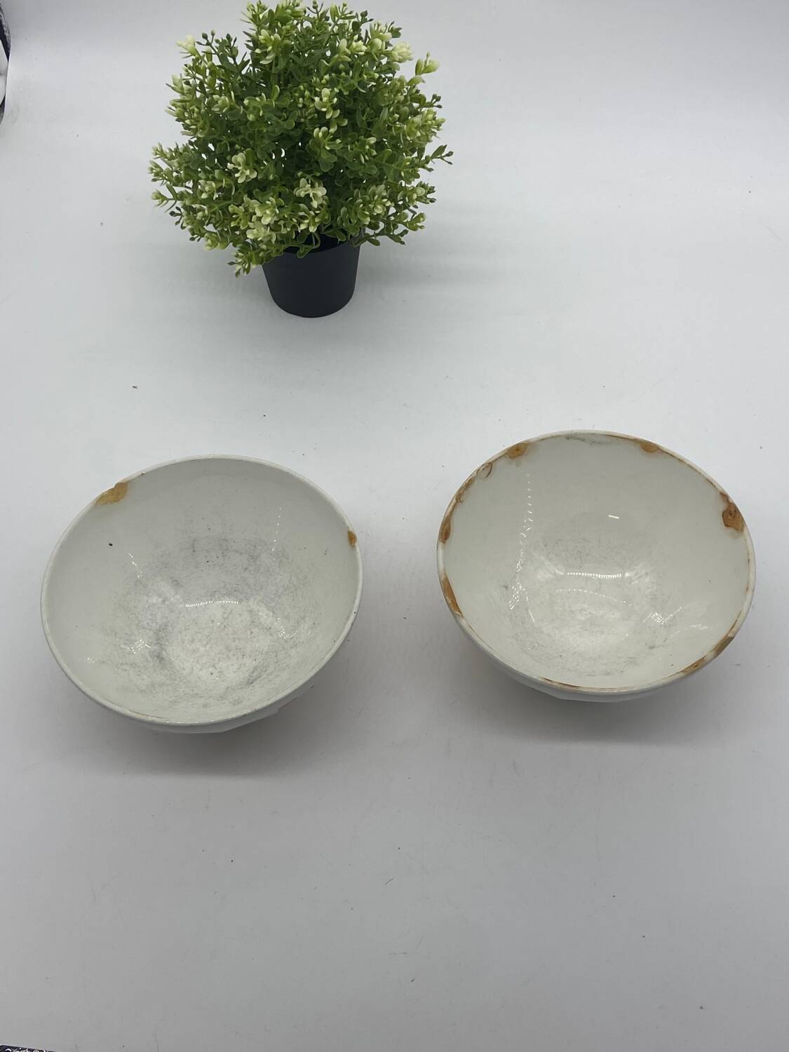 Duo of old ceramic bowls