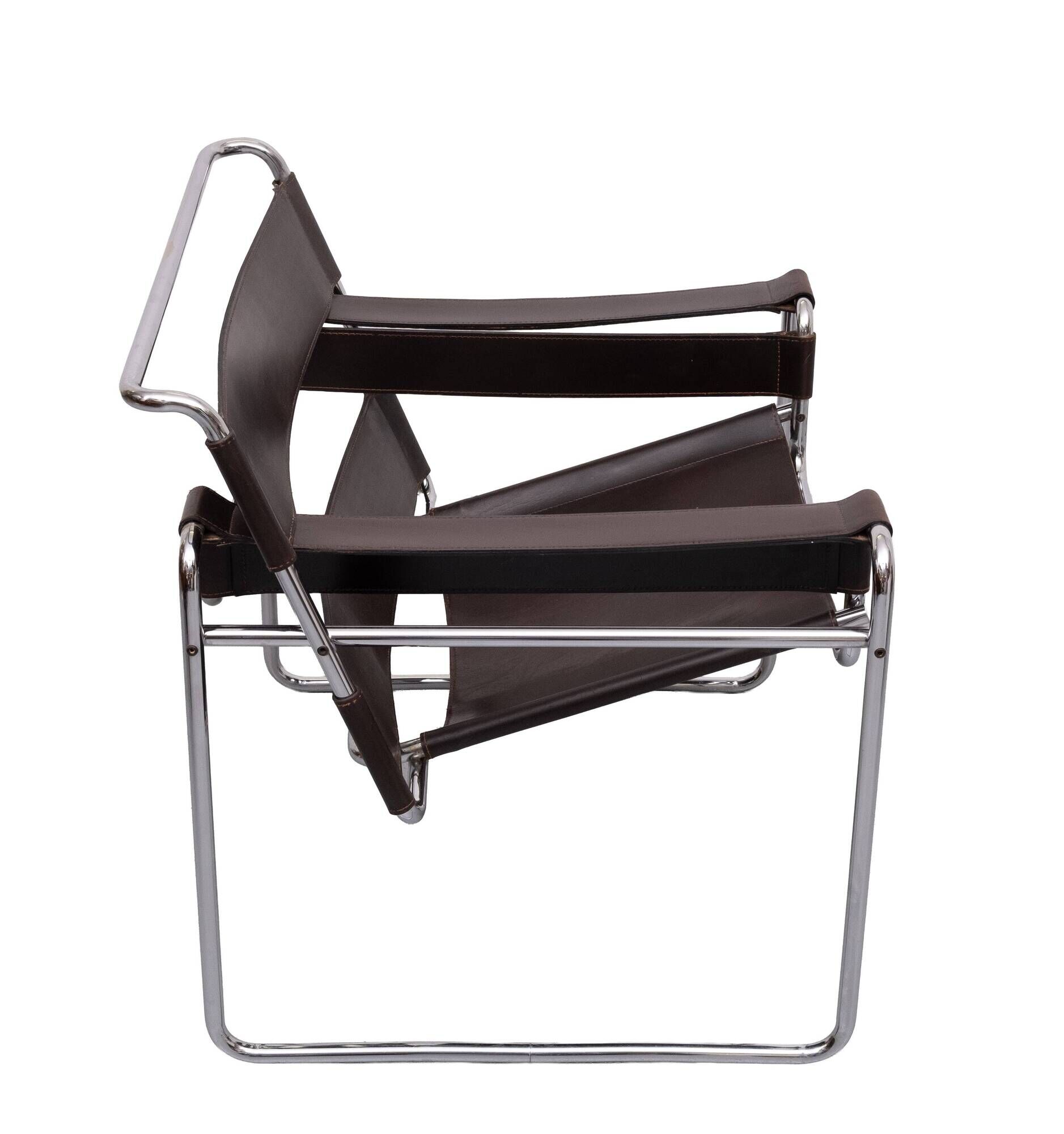 Wassily Dark Brown B3 Armchair Chair by Marcel Breuer for Gavina 1960s