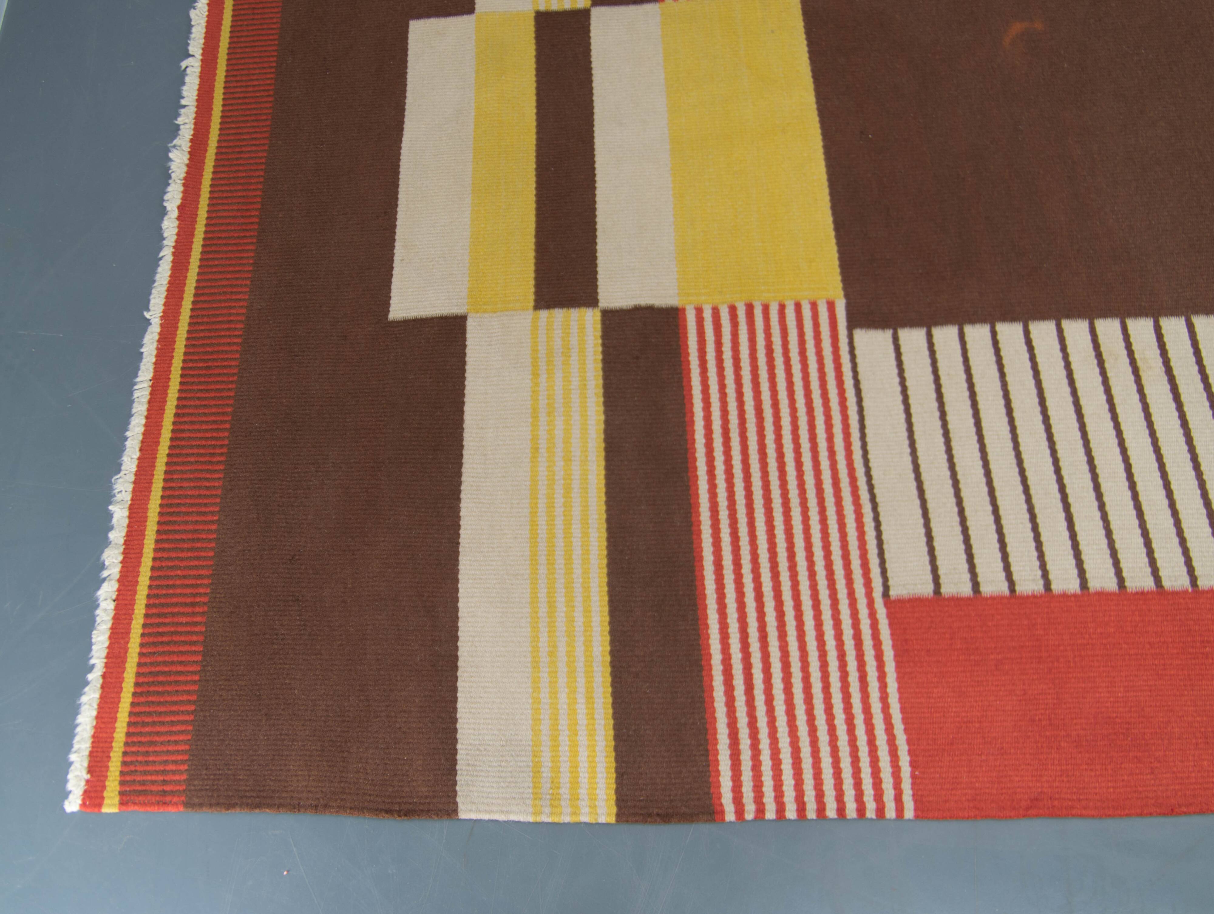 Rare Geometric Carpet by Antonin Kybal, 1948