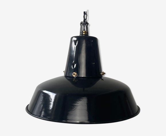Ancienne suspension industrielle emaillée 35 cm