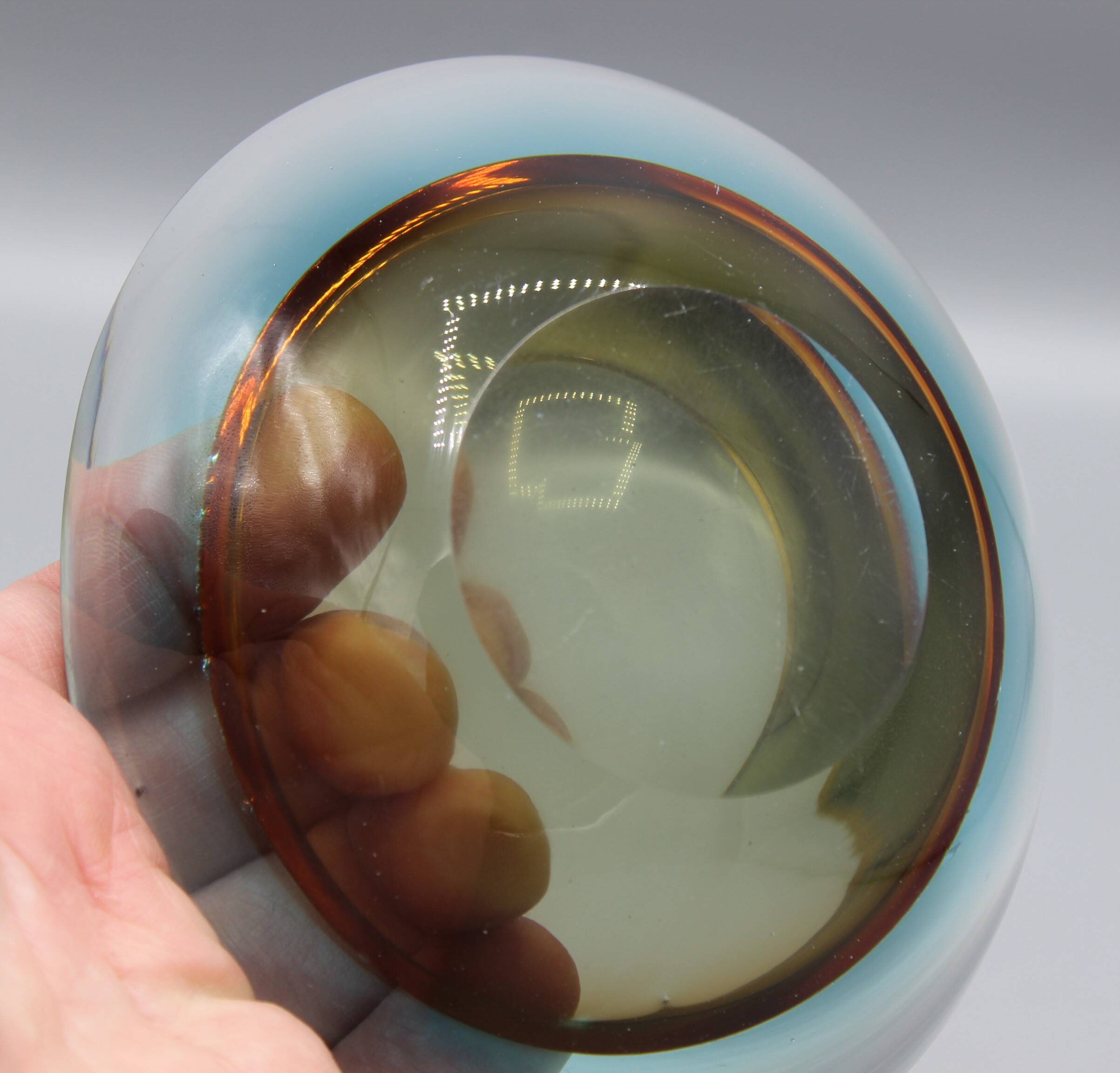 Vintage ashtray sommerso murano glass flavio poli seguso italy 1970