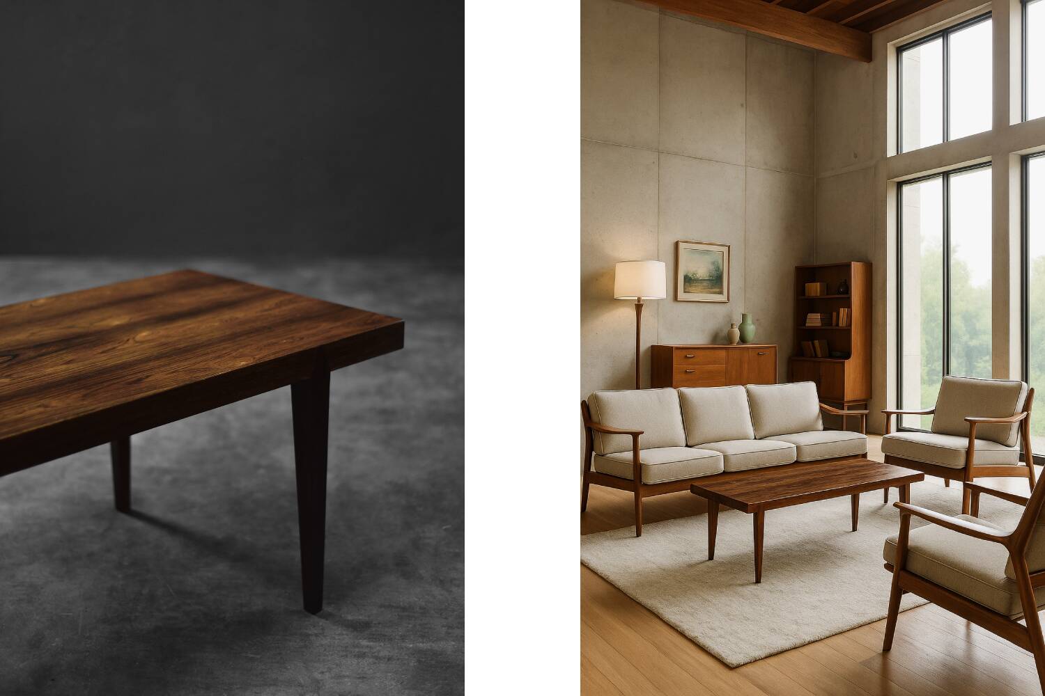Vintage Mid-Century Danish Rosewood Coffee Table by Severin Hansen