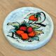 Wall plate - Yves Clément - Ceramic Enamel - Hand-painted flowers