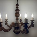 Louis XVI style wooden chandelier, 1890s