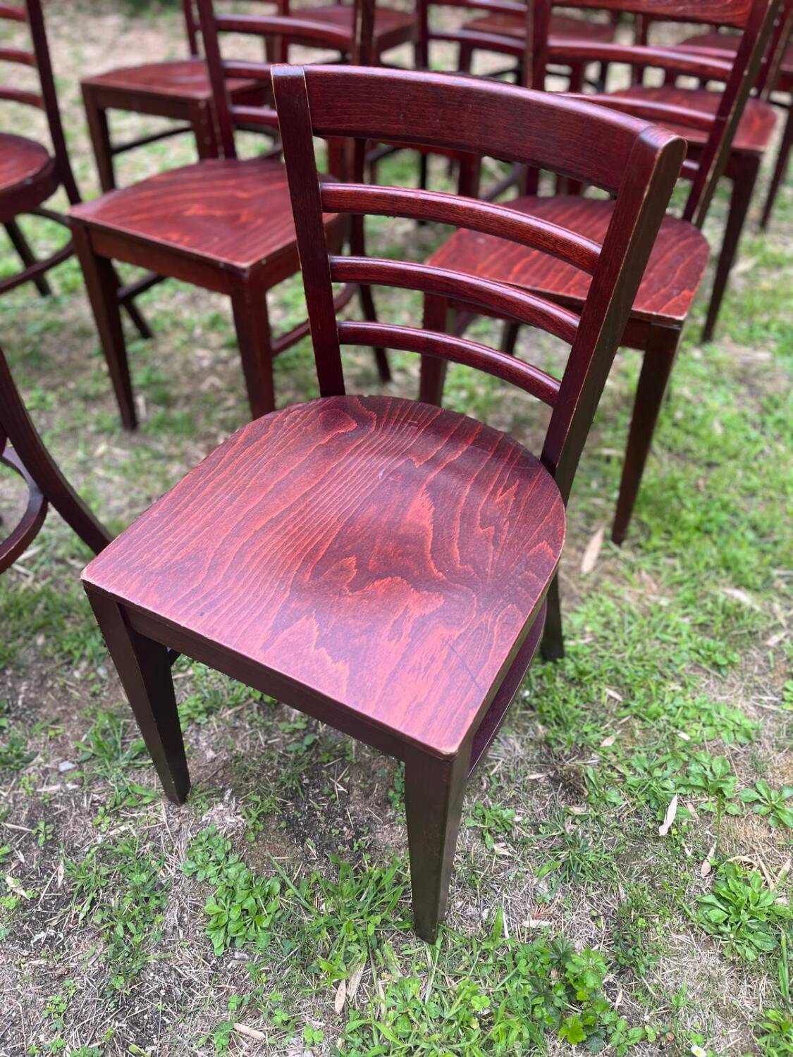 Wooden bistro chairs