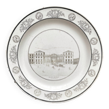 Antique fine earthenware plate "Palais Bourbon" Creil, early 19th century