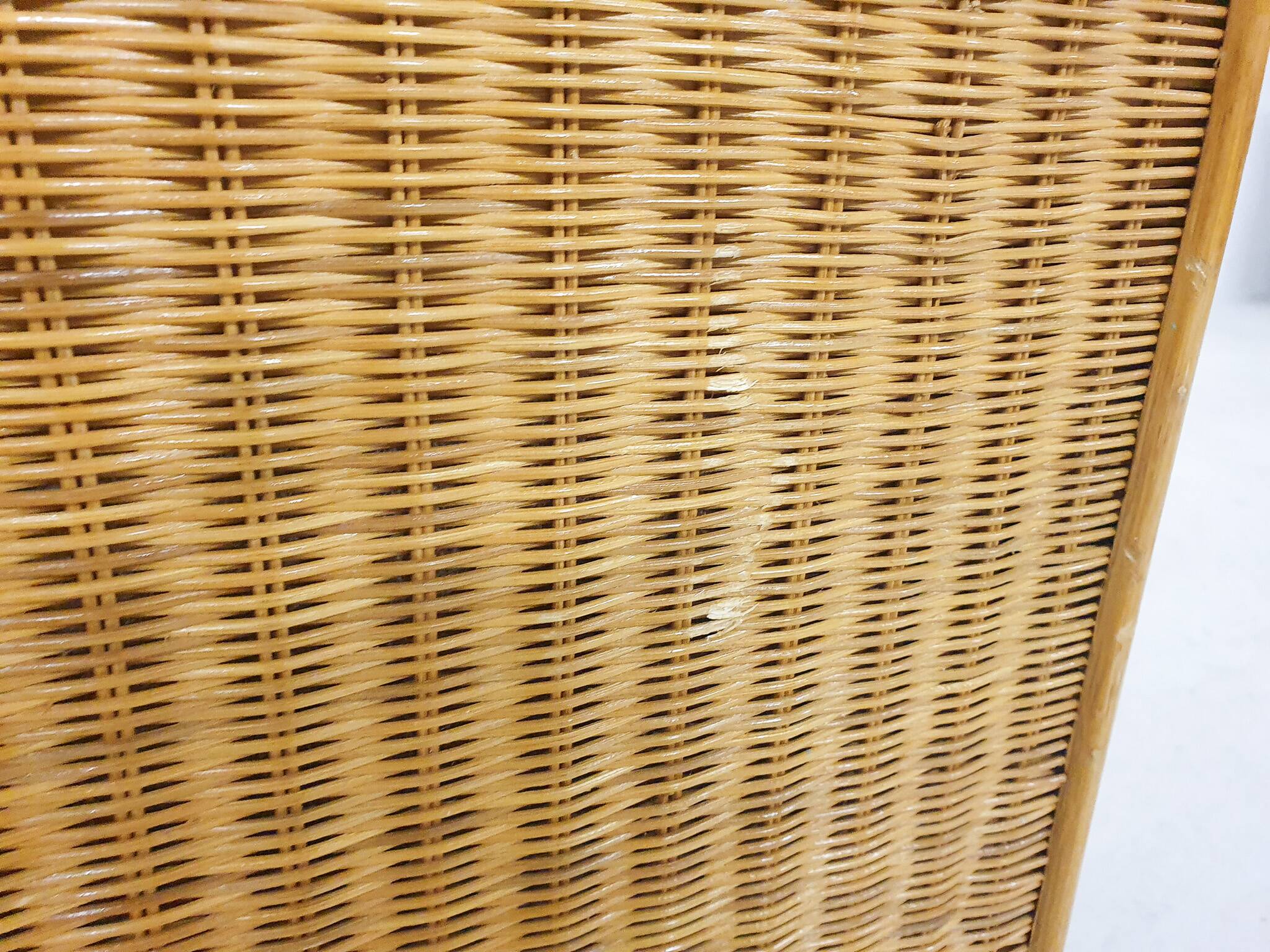 Coiffeuse ou bureau en rotin des années 70, Pays-Bas