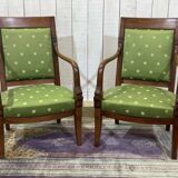 Paire de fauteuils style Empire en acajou, travail des années 50