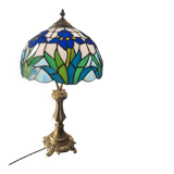antique bronze floor lamp from the 19th century in superb condition with a beautiful iris glass shade