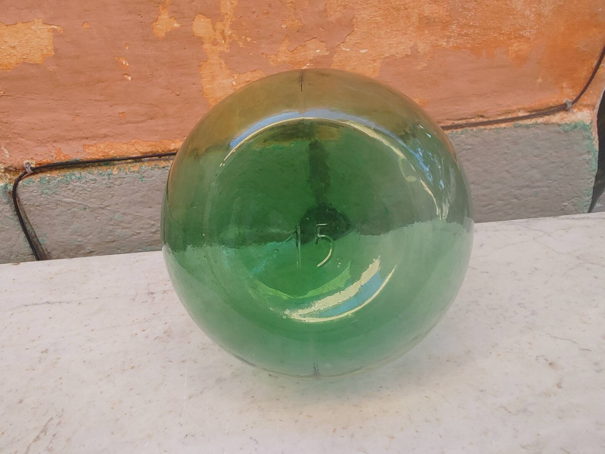Lady jeanne old bubbled glass - 15 liters - height 41 cm ( a )
