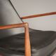 Seal armchair in leather and teak by Ib Kofod-Larsen for OPE, Sweden, 1960s.