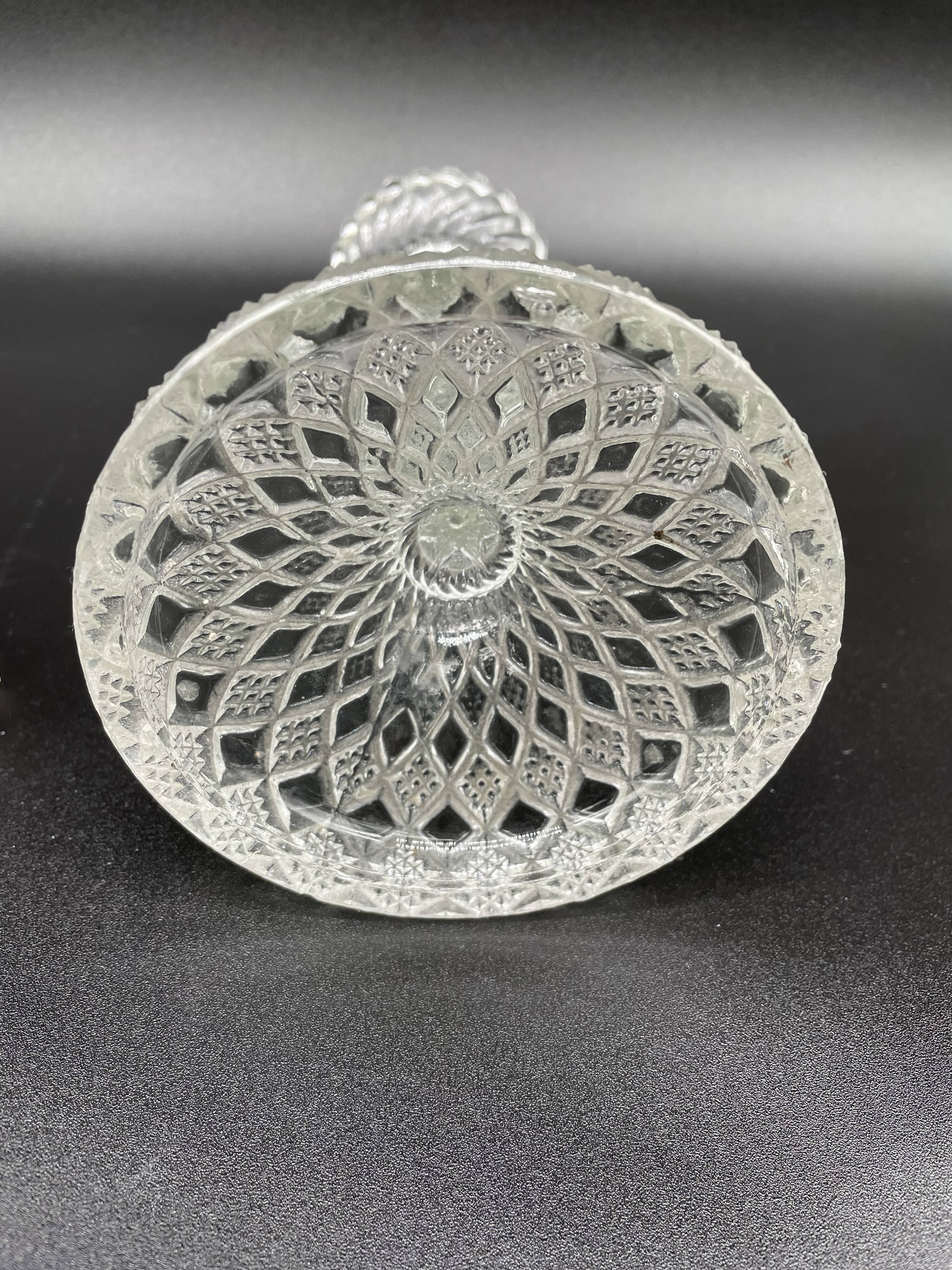 Pair of candlesticks, cut glass