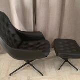 Armchair and footrest blackbird from sits