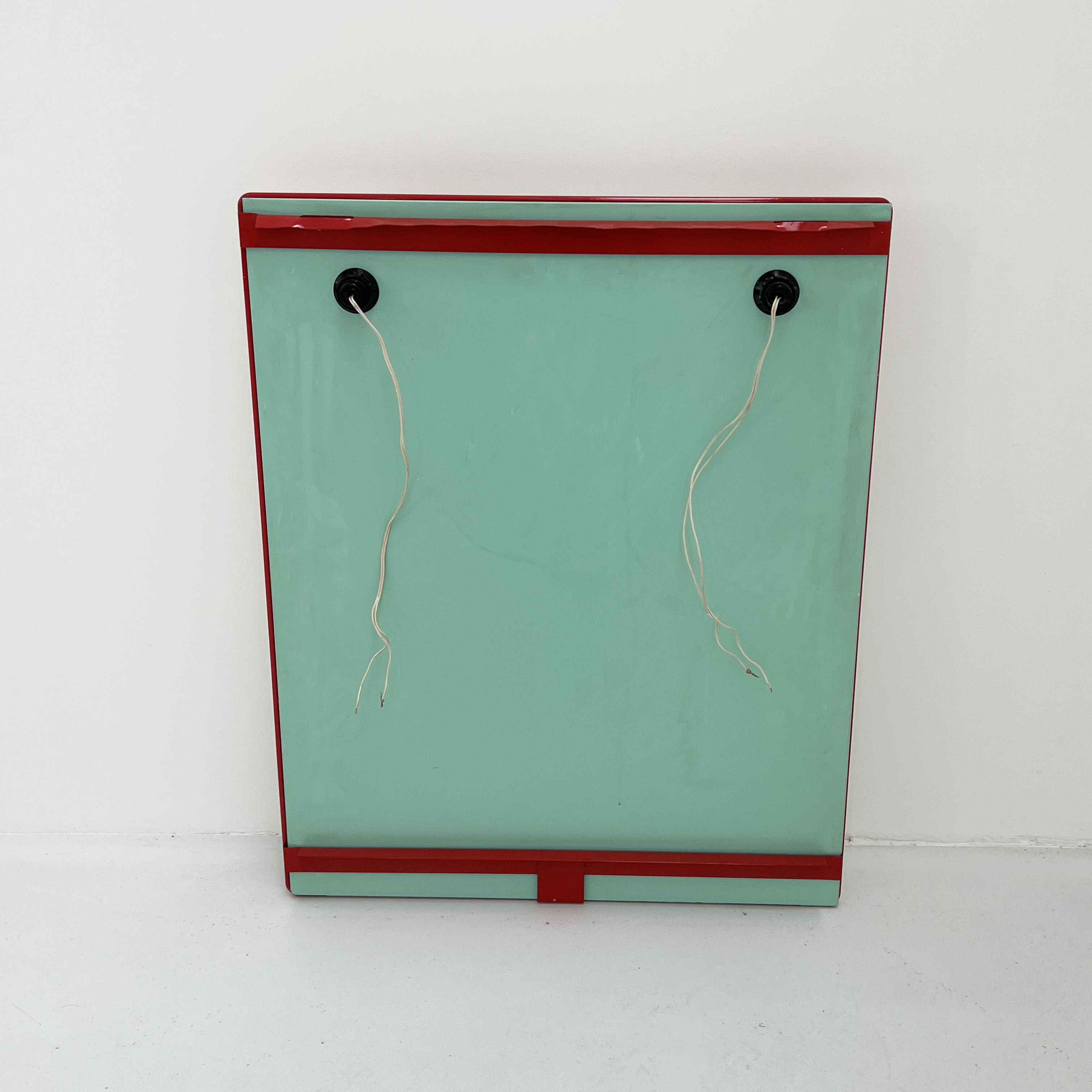 Mirror with red metal bulbs, 1970