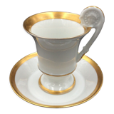 Cup and saucer empire porcelain woman's head on the golden net socket xixè b