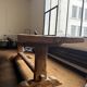 Large antique farmhouse table made of solid wood, in monastery style.