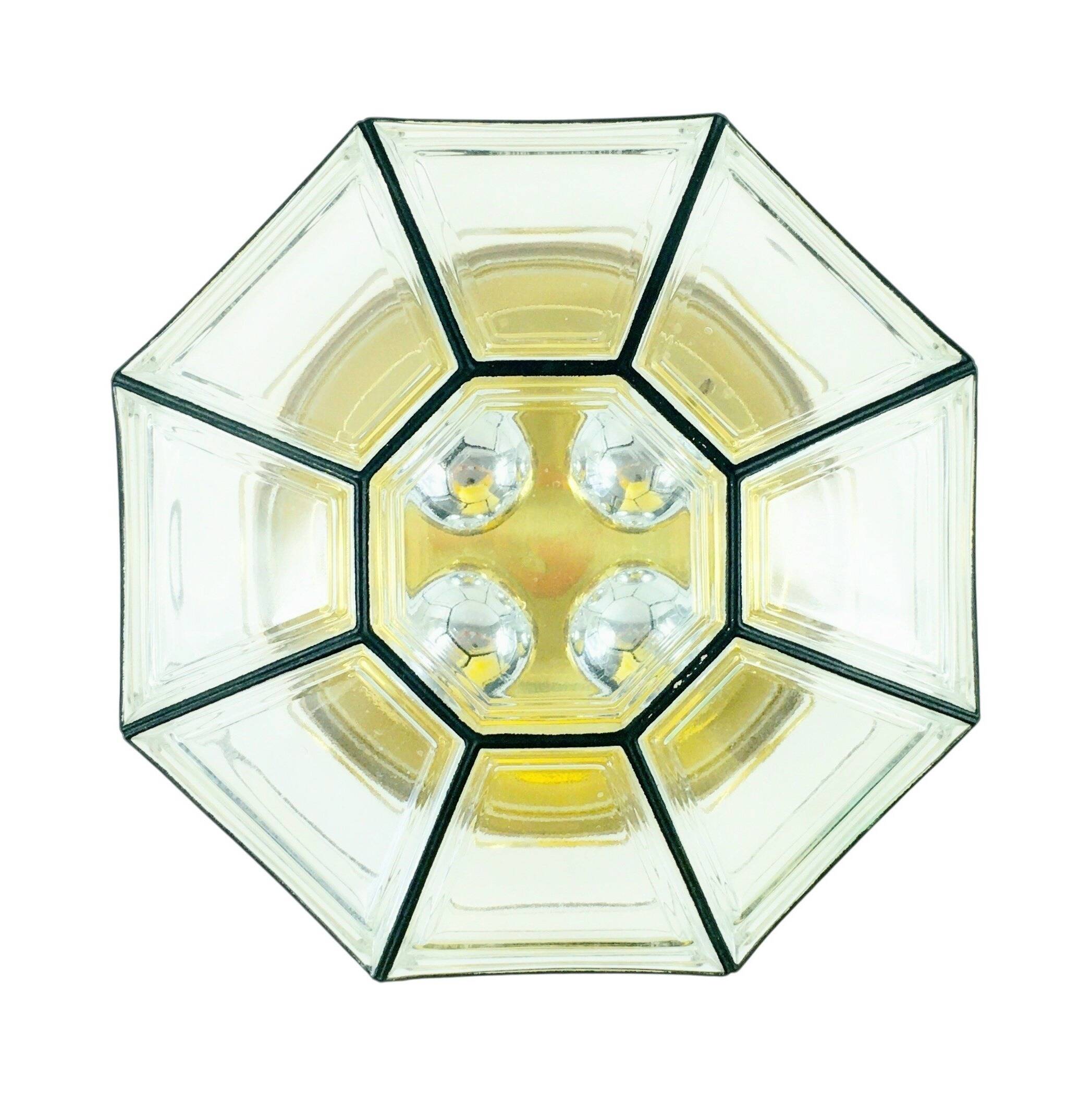 XL Mid-Century Glass Ceiling Light from Limburg, Germany, 1960s/1970s
