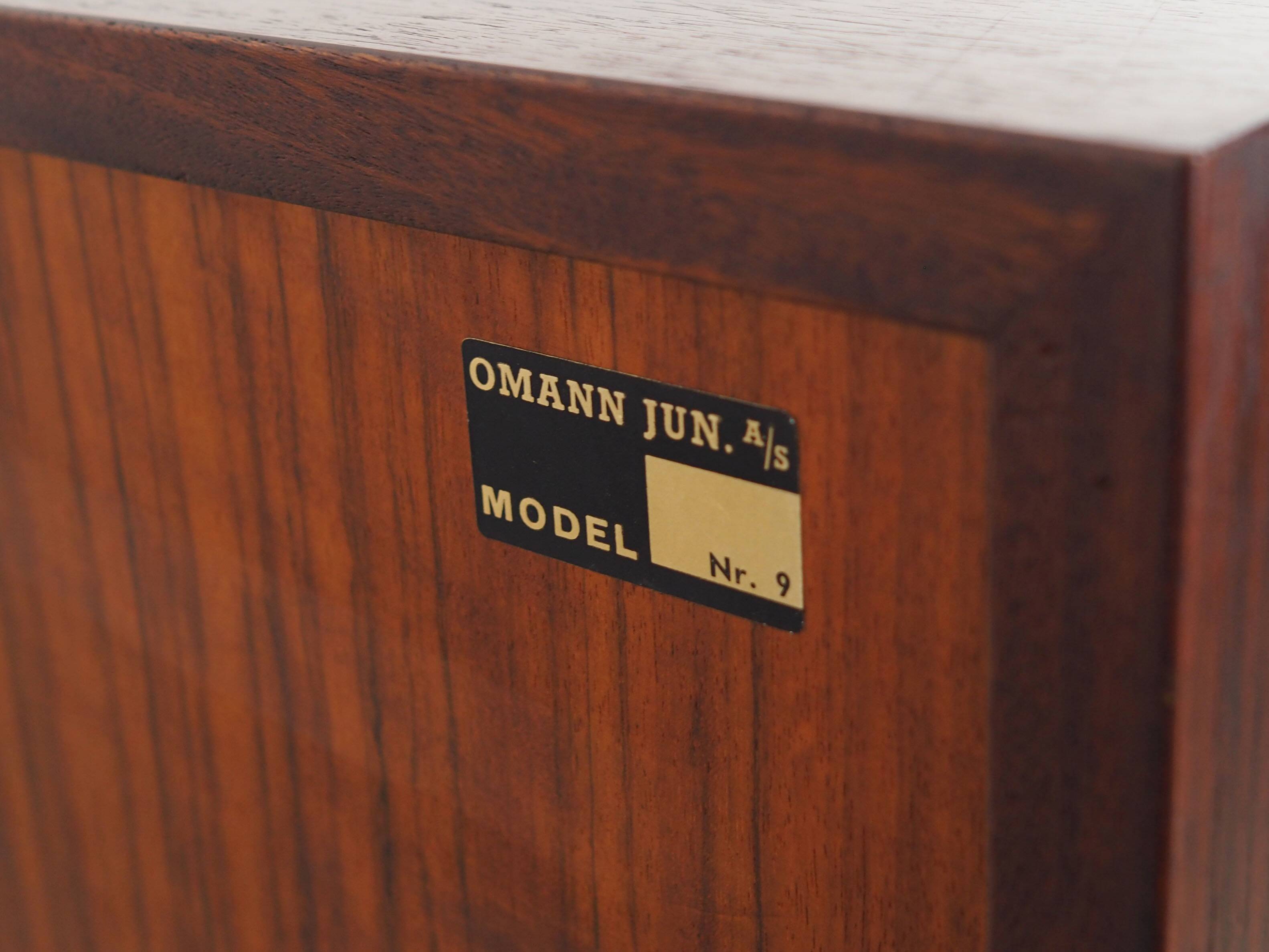 Rosewood bookcase, Danish design, 1960s, manufactured by Omann Jun
