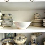 Pillivuyt white and gold porcelain eared salad bowl, "Eva" service