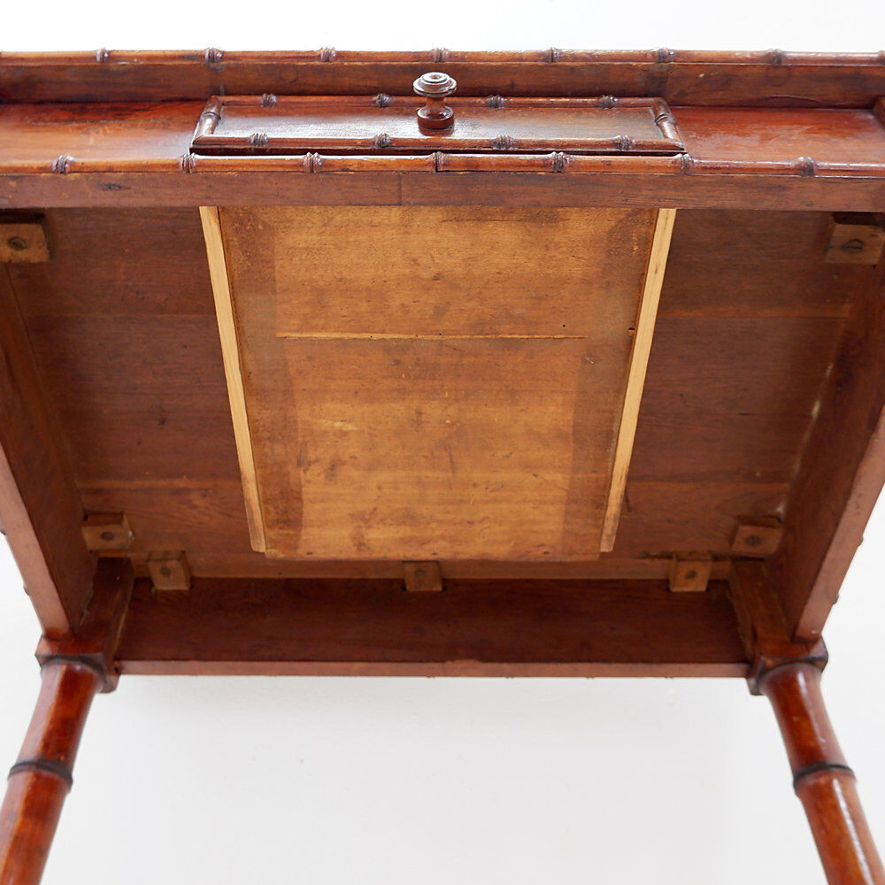 French faux bamboo desk in pine - Early 20th century