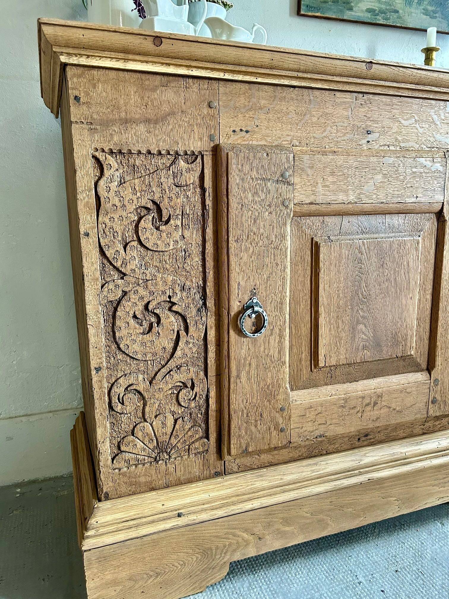 Antique carved oak sideboard