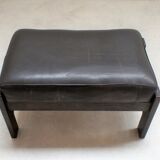 Scandinavian maroon leather stool