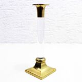 Bougeoir en lucite et laiton 1970