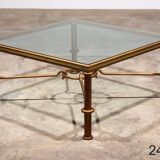 Elegant Gilded Iron Coffee Table by Giovanni Banci, Italy 1970