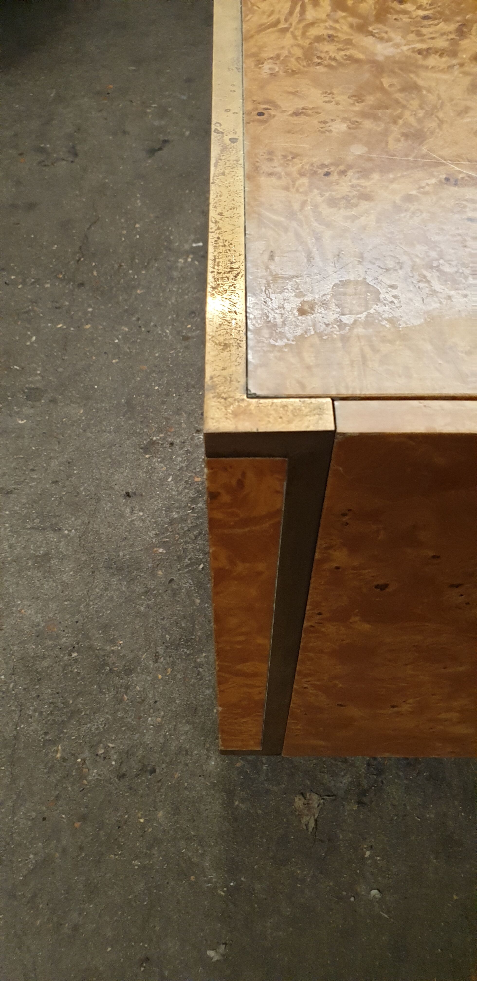 Buffet low elm magnifying glass circa 70