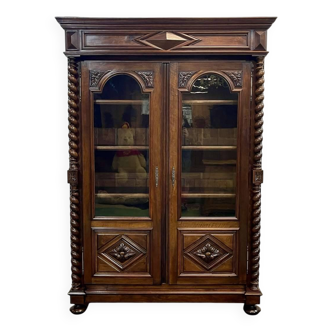 Bibliothèque Louis XIII en noyer fin XIXème - démontable