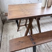 XXL trestle farm table 4m and its benches
