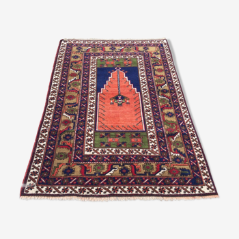 Tapis de prière turc teinture végétale 175x115cm