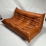 Togo Leather 3-Seaters Sofa attributed to Michel Ducaroy for Ligne Roset, 1992
